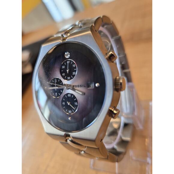 NWT Fossil Arkitect FS2919 Diamond Accent Stainless Steel Chronograph. Tin. NEW - Picture 5 of 13